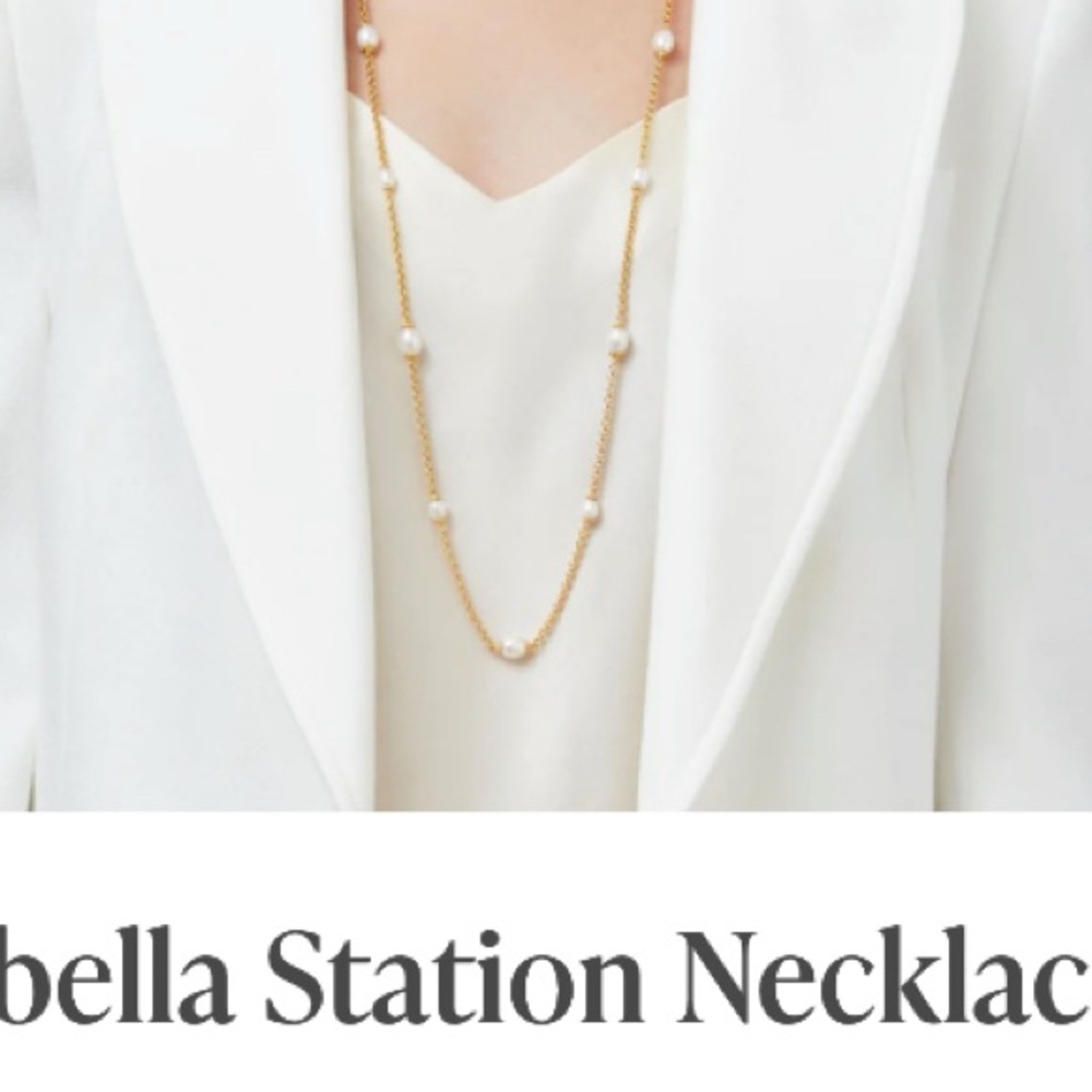 Julie Vos Pearl and Gold Necklace